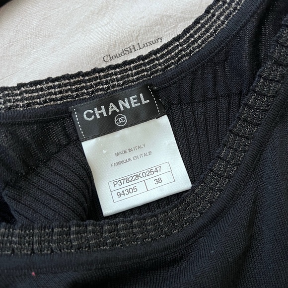 Auth Chanel Mesh CC Logo Black Knit Tank Top - Size 38 - Picture 4 of 10